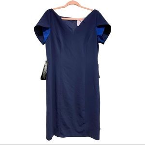 JS COLLECTION Navy Blue Tulip Short Sleeve Dress